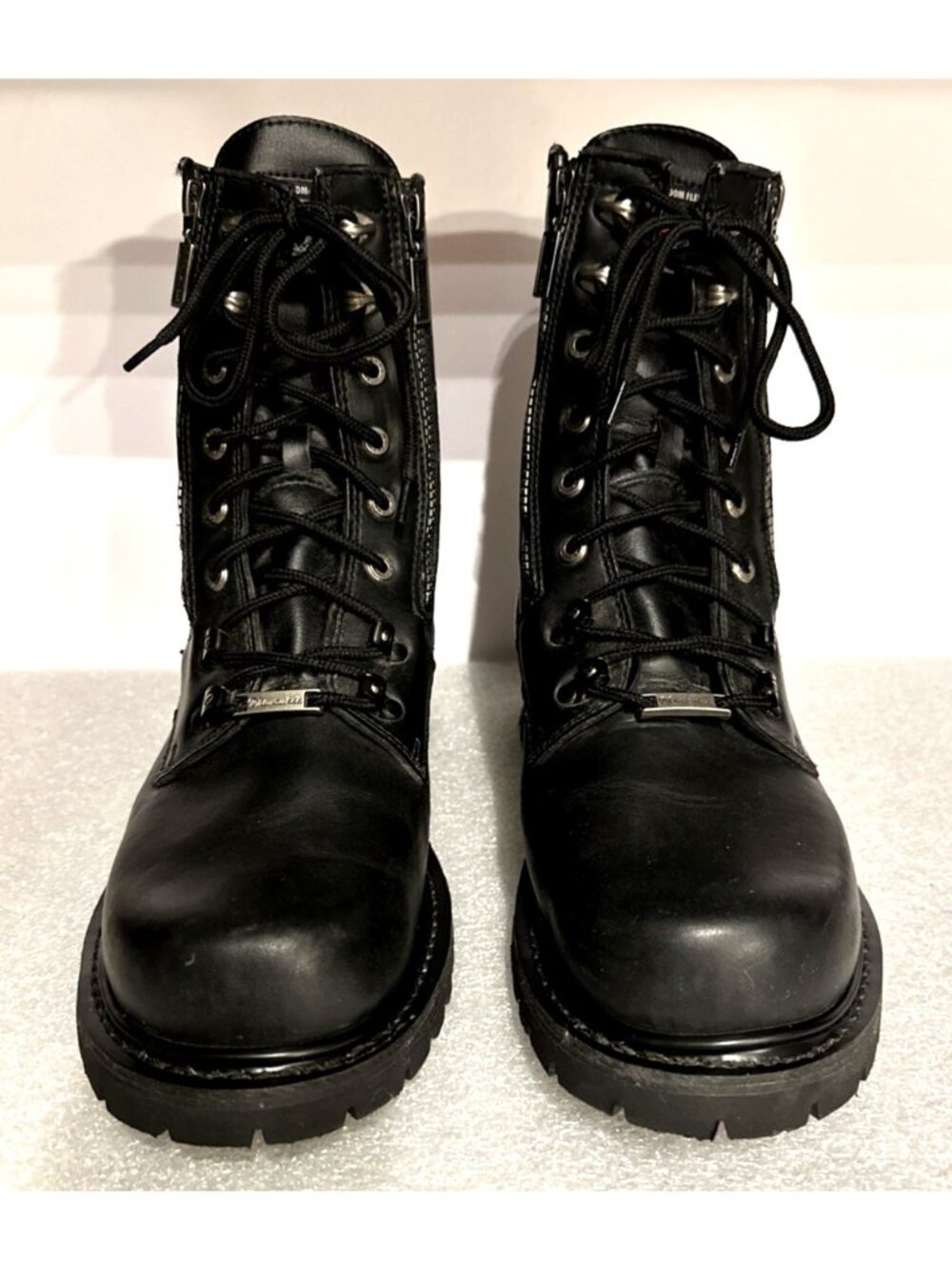 Milwaukee Black Leather Motorcycle Boots MB416 Men's Size 12EE Freedom Flex Work